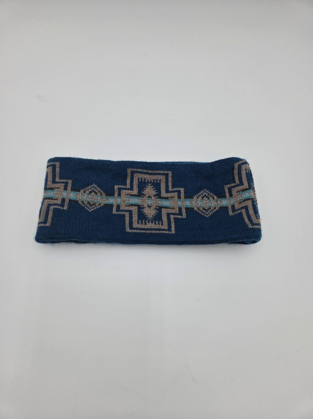 Pendleton Teal/Tan Patterned Knit Unisex Headband